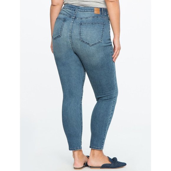 Eloquii Jeans Olivia Sculpting Skinny High Rise Blue Denim - Picture 14 of 14